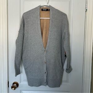 DNA Gray Cardigan with Button Closure S Women V- Neck